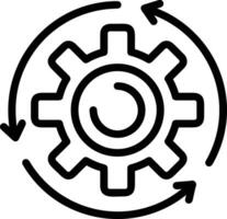 Gear setting symbol icon vector image. Illustration of the industrial wheel mechine mechanism design image