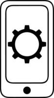 Gear setting symbol icon vector image. Illustration of the industrial wheel mechine mechanism design image