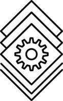 Gear setting symbol icon vector image. Illustration of the industrial wheel mechine mechanism design image