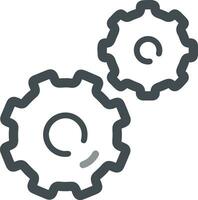 Gear setting symbol icon vector image. Illustration of the industrial wheel mechine mechanism design image