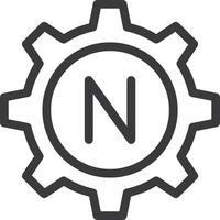 Gear setting symbol icon vector image. Illustration of the industrial wheel mechine mechanism design image