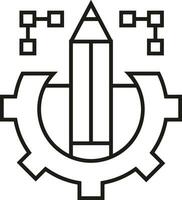 Gear setting symbol icon vector image. Illustration of the industrial wheel mechine mechanism design image
