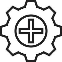 Gear setting symbol icon vector image. Illustration of the industrial wheel mechine mechanism design image