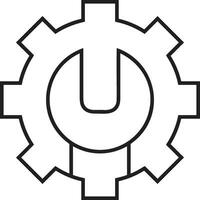 Gear setting symbol icon vector image. Illustration of the industrial wheel mechine mechanism design image