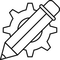 Gear setting symbol icon vector image. Illustration of the industrial wheel mechine mechanism design image