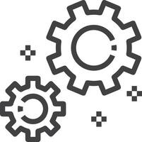 Gear setting symbol icon vector image. Illustration of the industrial wheel mechine mechanism design image