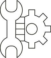 Gear setting symbol icon vector image. Illustration of the industrial wheel mechine mechanism design image