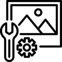 Gear setting symbol icon vector image. Illustration of the industrial wheel mechine mechanism design image