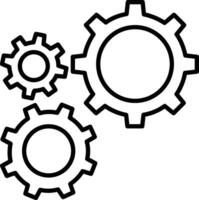 Gear setting symbol icon vector image. Illustration of the industrial wheel mechine mechanism design image