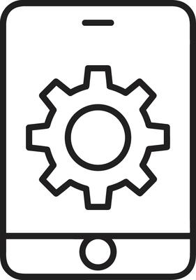Gear setting symbol icon vector image. Illustration of the industrial wheel mechine mechanism design image