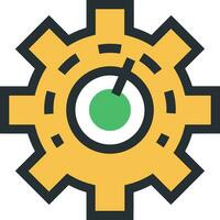 Gear setting symbol icon vector image. Illustration of the industrial wheel mechine mechanism design image