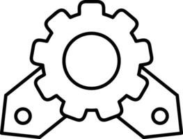 Gear setting symbol icon vector image. Illustration of the industrial wheel mechine mechanism design image