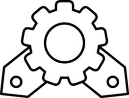 Gear setting symbol icon vector image. Illustration of the industrial wheel mechine mechanism design image