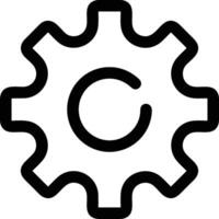 Gear setting symbol icon vector image. Illustration of the industrial wheel mechine mechanism design image