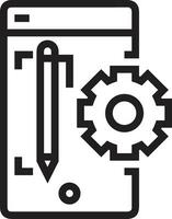 Gear setting symbol icon vector image. Illustration of the industrial wheel mechine mechanism design image