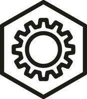 Gear setting symbol icon vector image. Illustration of the industrial wheel mechine mechanism design image