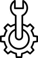 Gear setting symbol icon vector image. Illustration of the industrial wheel mechine mechanism design image