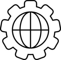 Gear setting symbol icon vector image. Illustration of the industrial wheel mechine mechanism design image