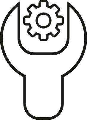 Gear setting symbol icon vector image. Illustration of the industrial wheel mechine mechanism design image