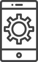 Gear setting symbol icon vector image. Illustration of the industrial wheel mechine mechanism design image