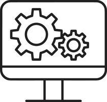 Gear setting symbol icon vector image. Illustration of the industrial wheel mechine mechanism design image