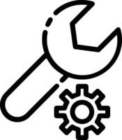 Gear setting symbol icon vector image. Illustration of the industrial wheel mechine mechanism design image