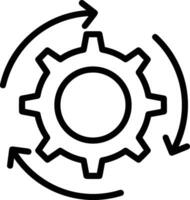 Gear setting symbol icon vector image. Illustration of the industrial wheel mechine mechanism design image