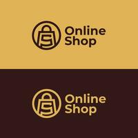 plantilla de diseño de logotipo de tienda online vector