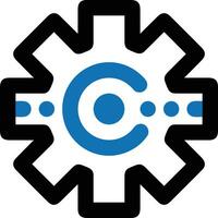 Gear setting symbol icon vector image. Illustration of the industrial wheel mechine mechanism design image