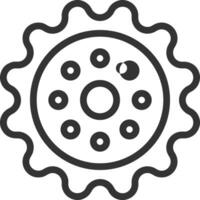 Gear setting symbol icon vector image. Illustration of the industrial wheel mechine mechanism design image