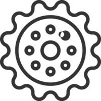 Gear setting symbol icon vector image. Illustration of the industrial wheel mechine mechanism design image