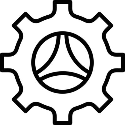Gear setting symbol icon vector image. Illustration of the industrial wheel mechine mechanism design image
