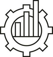 Gear setting symbol icon vector image. Illustration of the industrial wheel mechine mechanism design image