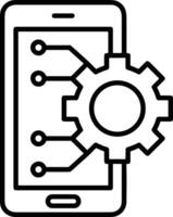 Gear setting symbol icon vector image. Illustration of the industrial wheel mechine mechanism design image