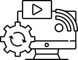 Gear setting symbol icon vector image. Illustration of the industrial wheel mechine mechanism design image