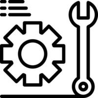 Gear setting symbol icon vector image. Illustration of the industrial wheel mechine mechanism design image