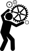 Gear setting symbol icon vector image. Illustration of the industrial wheel mechine mechanism design image