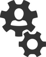 Gear setting symbol icon vector image. Illustration of the industrial wheel mechine mechanism design image