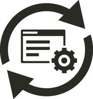 Gear setting symbol icon vector image. Illustration of the industrial wheel mechine mechanism design image