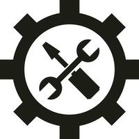 Gear setting symbol icon vector image. Illustration of the industrial wheel mechine mechanism design image