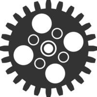 Gear setting symbol icon vector image. Illustration of the industrial wheel mechine mechanism design image