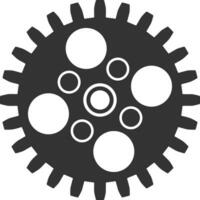 Gear setting symbol icon vector image. Illustration of the industrial wheel mechine mechanism design image