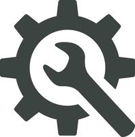 Gear setting symbol icon vector image. Illustration of the industrial wheel mechine mechanism design image