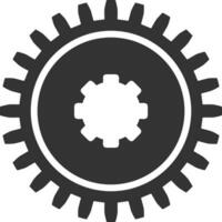 Gear setting symbol icon vector image. Illustration of the industrial wheel mechine mechanism design image