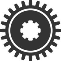 Gear setting symbol icon vector image. Illustration of the industrial wheel mechine mechanism design image