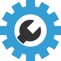 Gear setting symbol icon vector image. Illustration of the industrial wheel mechine mechanism design image