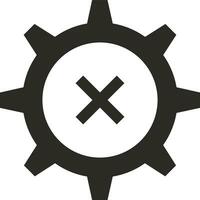 Gear setting symbol icon vector image. Illustration of the industrial wheel mechine mechanism design image