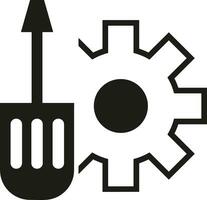 Gear setting symbol icon vector image. Illustration of the industrial wheel mechine mechanism design image