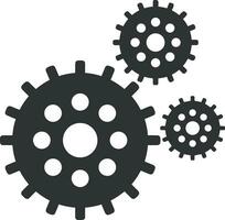 Gear setting symbol icon vector image. Illustration of the industrial wheel mechine mechanism design image