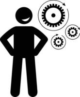 Gear setting symbol icon vector image. Illustration of the industrial wheel mechine mechanism design image